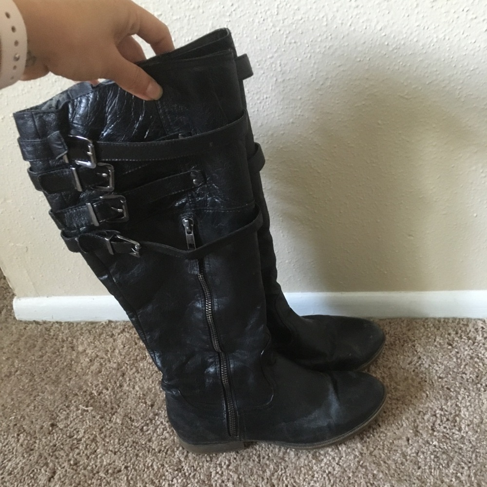Steve Madden Leather Moto Boots